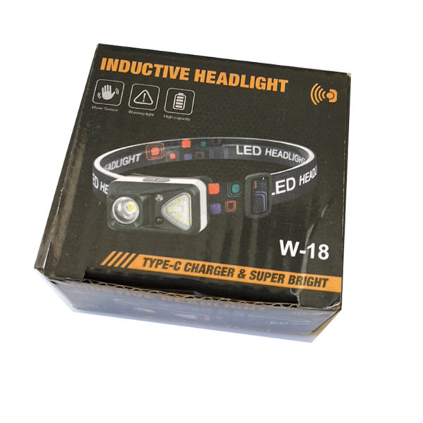 Налобний ліхтар W-18-XPG+6SMD з датчиком руху, USB-C - Зображення 2
