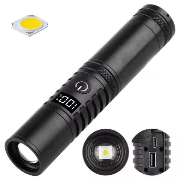 Ліхтар тактичний ручний S2304-PM10-TG, Power bank, ЗУ Type-C