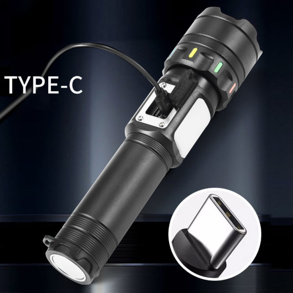 Ліхтар тактичний ручний CB-A282-TG+COB, (White+Red) Power Bank, зарядка Type-C - Зображення 10
