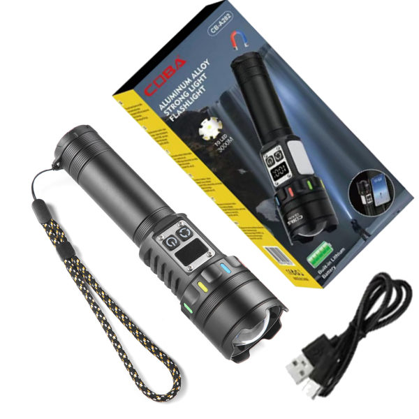 Ліхтар тактичний ручний CB-A282-TG+COB, (White+Red) Power Bank, зарядка Type-C - Зображення 5