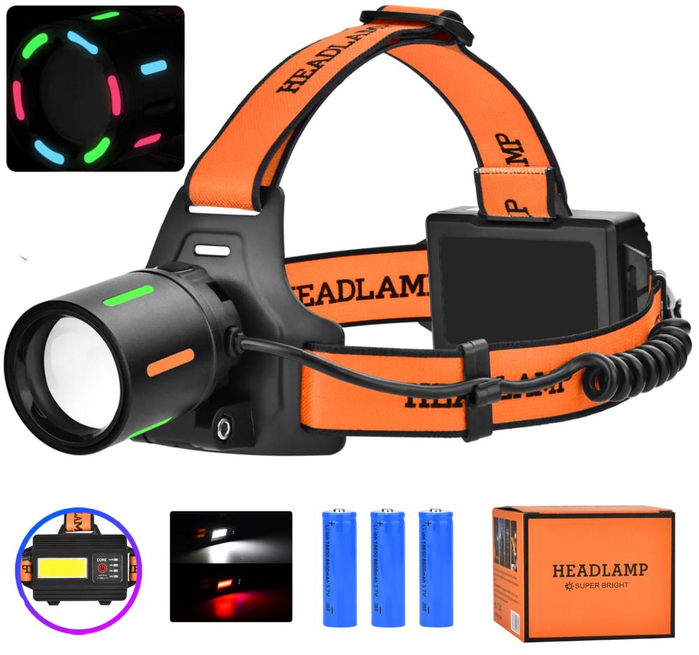 Налобний ліхтарик на акумуляторах BL-T67-TG+COB (white+red), 1 режим