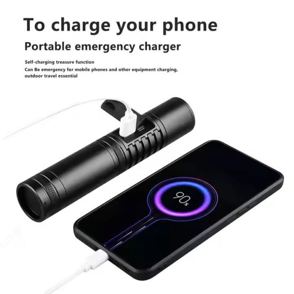 Ліхтар тактичний ручний S2304-PM10-TG, Power bank, ЗУ Type-C - Зображення 10