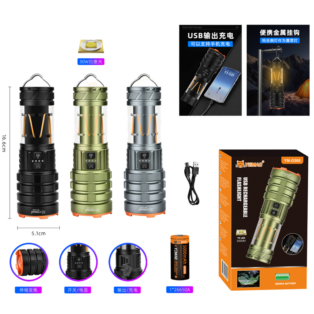 Тактичний ліхтар YEMAO YM-G580, 2500 LM - Зображення 3