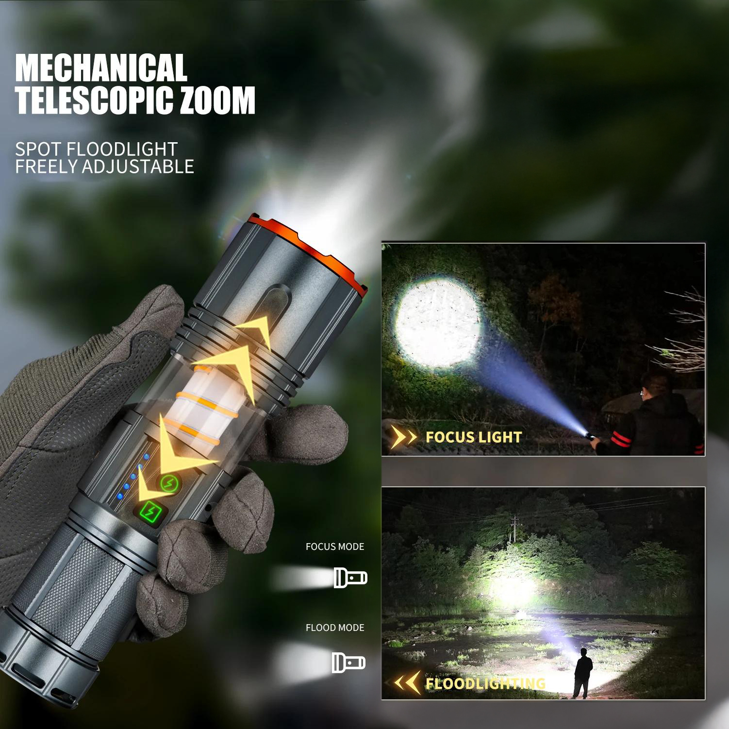 Тактичний ліхтар YEMAO YM-G520, 2500 LM - Зображення 13