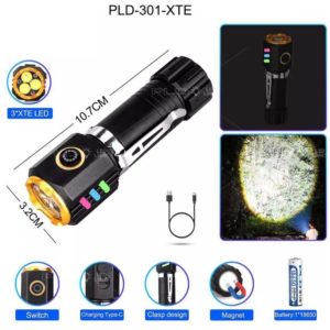 Потужний кишеньковий ліхтар 301-3XTE USB Type-C
